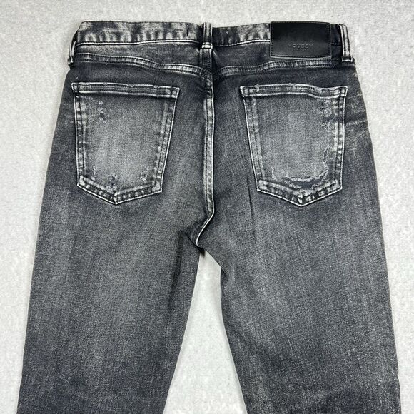 Moussy Vintage Jeans Size 27 Black Howa Skinny Distressed Pockets Japan - Picture 10 of 14